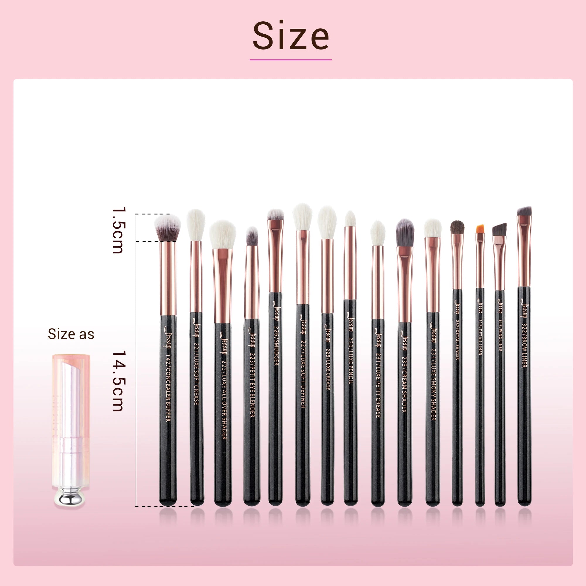Professional Makeup Brush Set - 15 Pieces