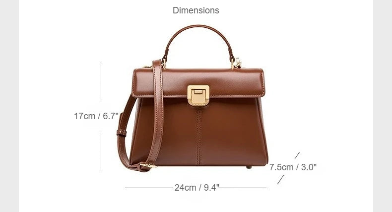 Genuine Leather Crossbody Handbag - Designer Tote