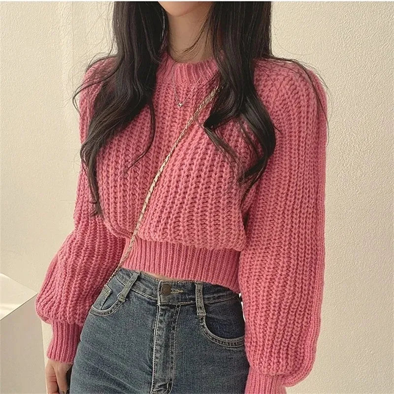 Harajuku Lantern Sleeve Knit Sweater