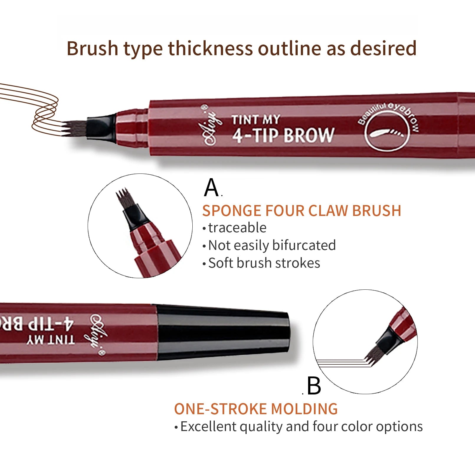4-Prong Waterproof Eyebrow Pencil