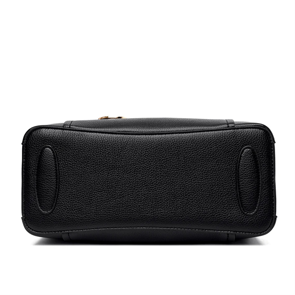 3-Layer Leather Crossbody Tote