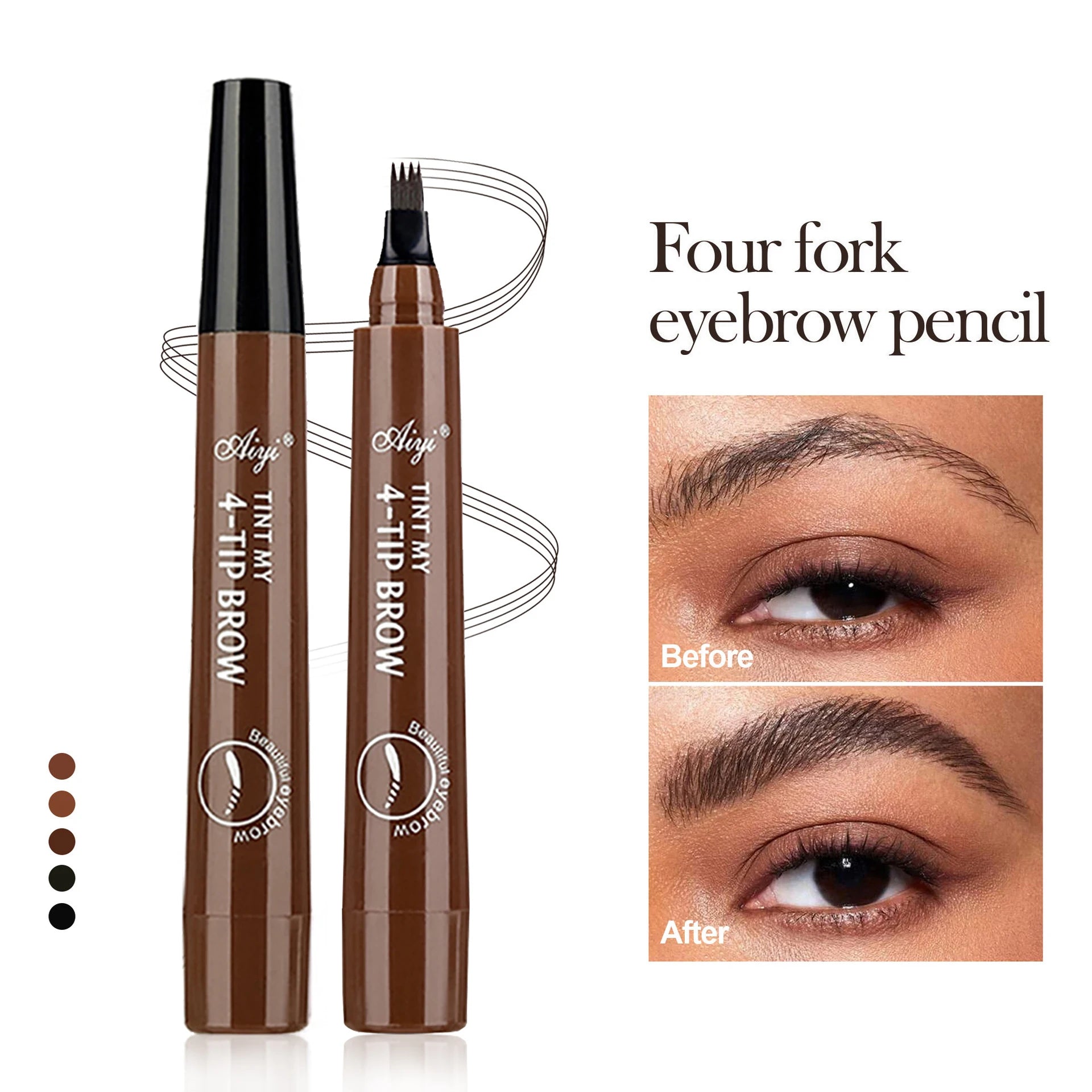 4-Prong Waterproof Eyebrow Pencil