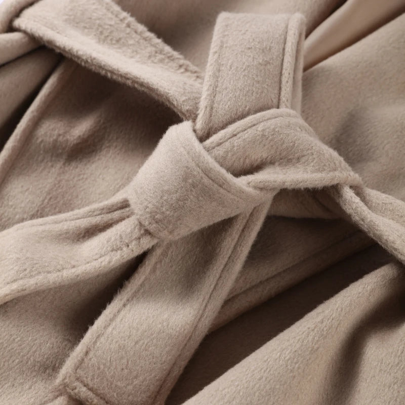 Woolen Coat with Faux Fur Sleeves