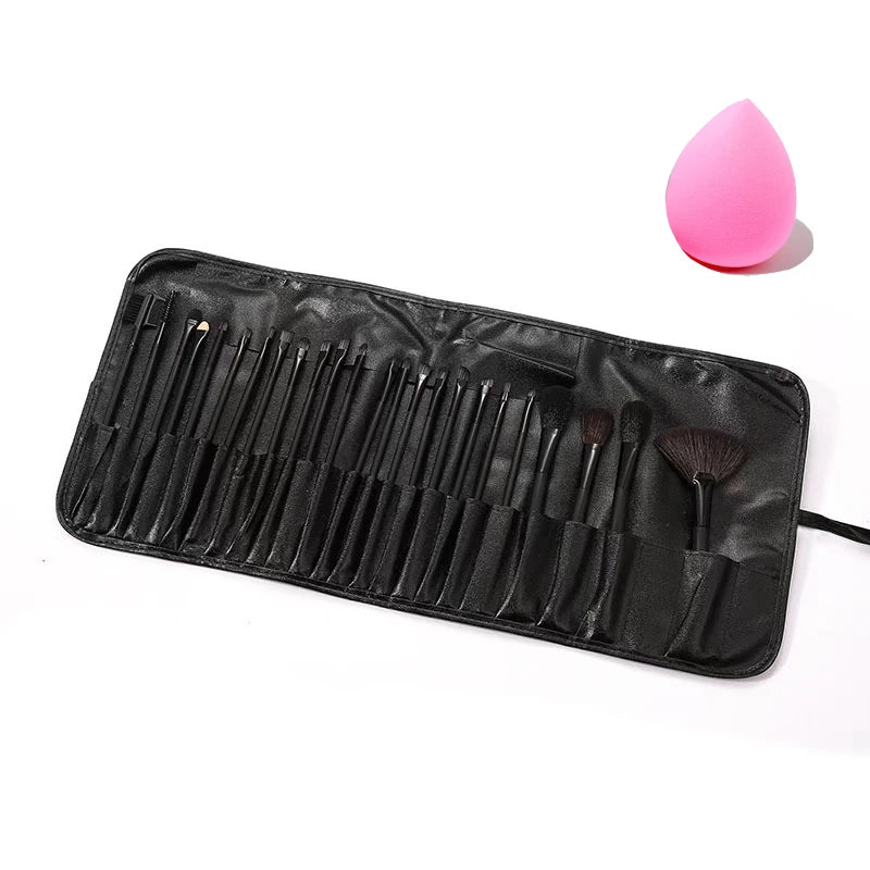Professional Makeup Brush Set - 24 Pieces with Bag
