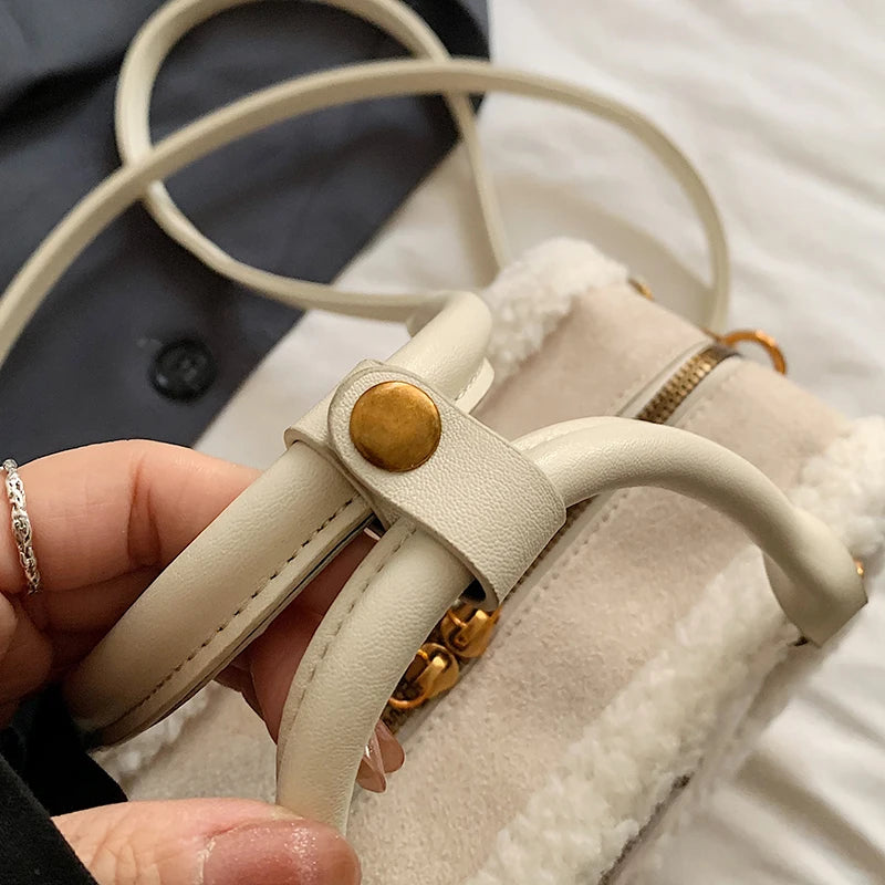 Lamb Wool Plush Handbag