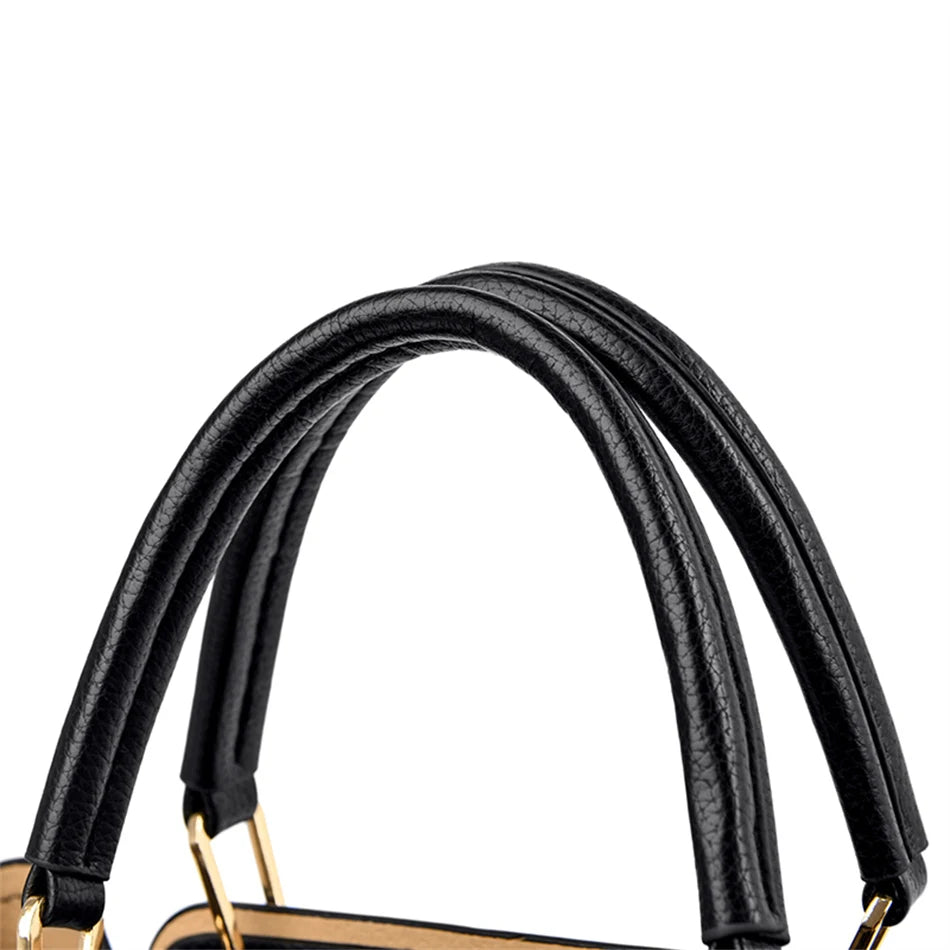 3-Layer Leather Crossbody Tote