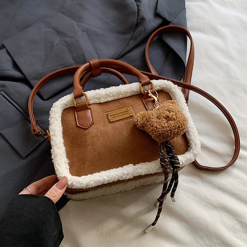 Lamb Wool Plush Handbag