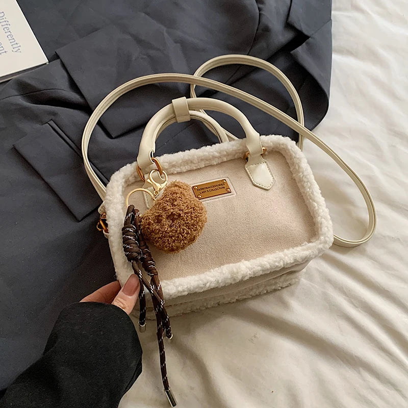 Lamb Wool Plush Handbag