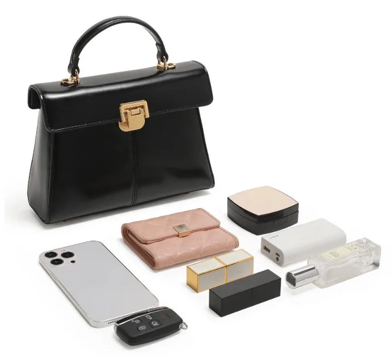 Genuine Leather Crossbody Handbag - Designer Tote