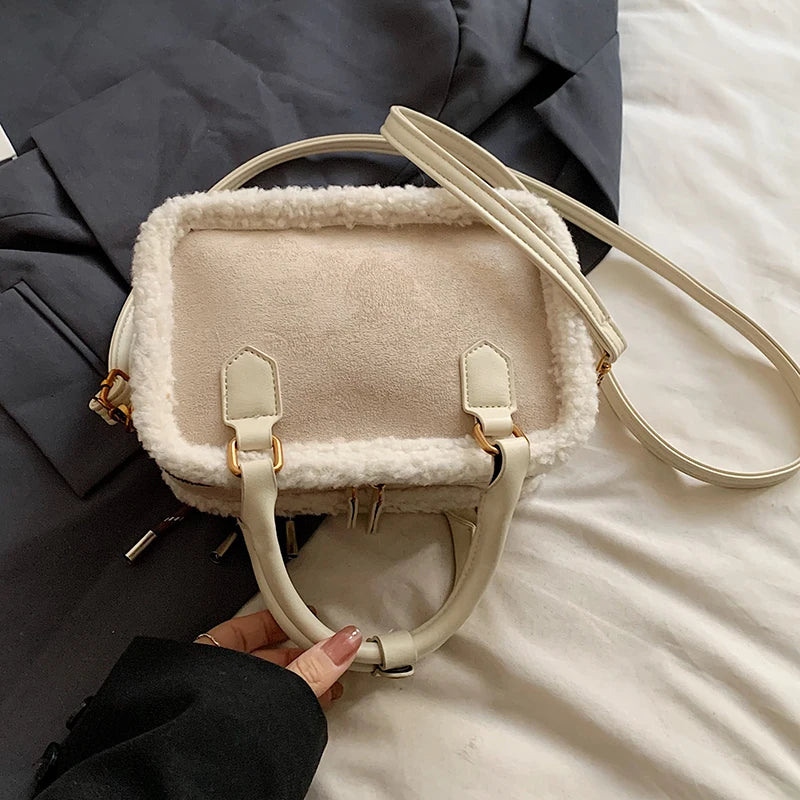Lamb Wool Plush Handbag