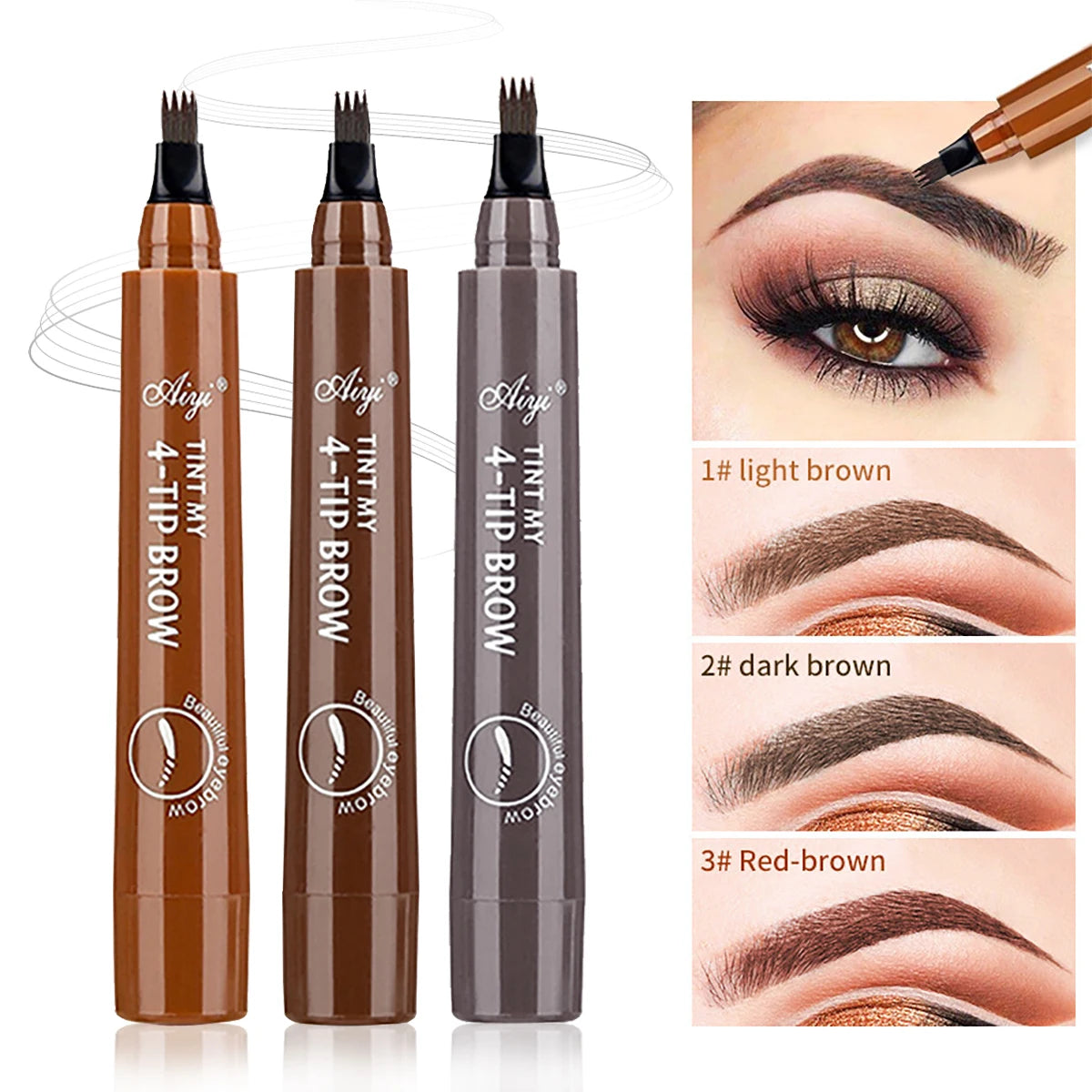 4-Prong Waterproof Eyebrow Pencil