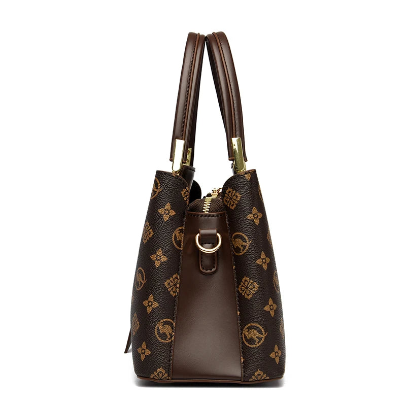 Kangaroo Print Leather Shoulder Bag